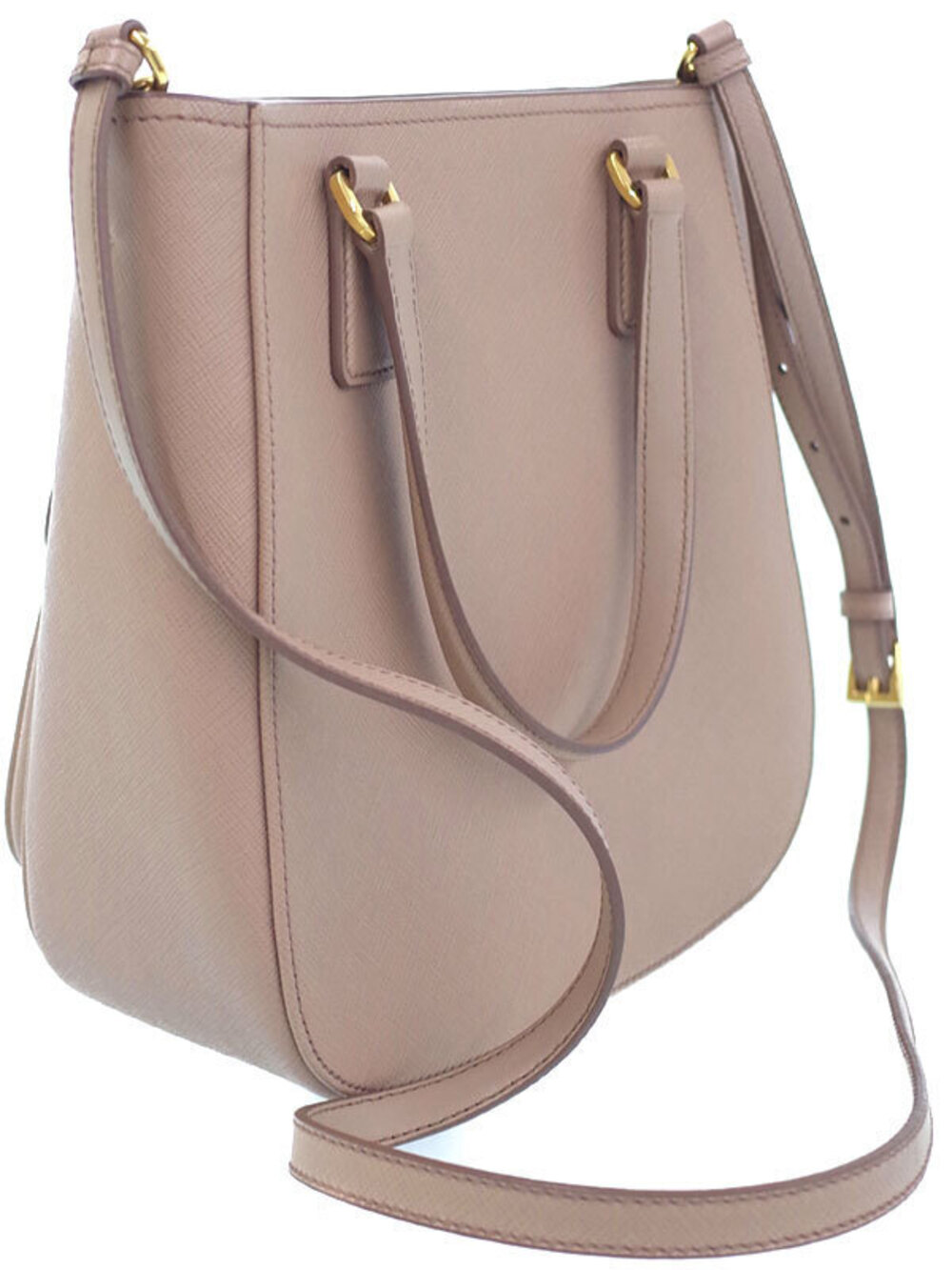 Prada Lux Bag Beige Cipria Handle Saffiano Metropolis Pink Tote Top